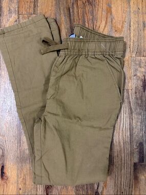 Kids Elastic Waist Joggers in Tan